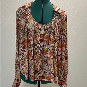 Free People Bohemian Floral Print Women's Top
